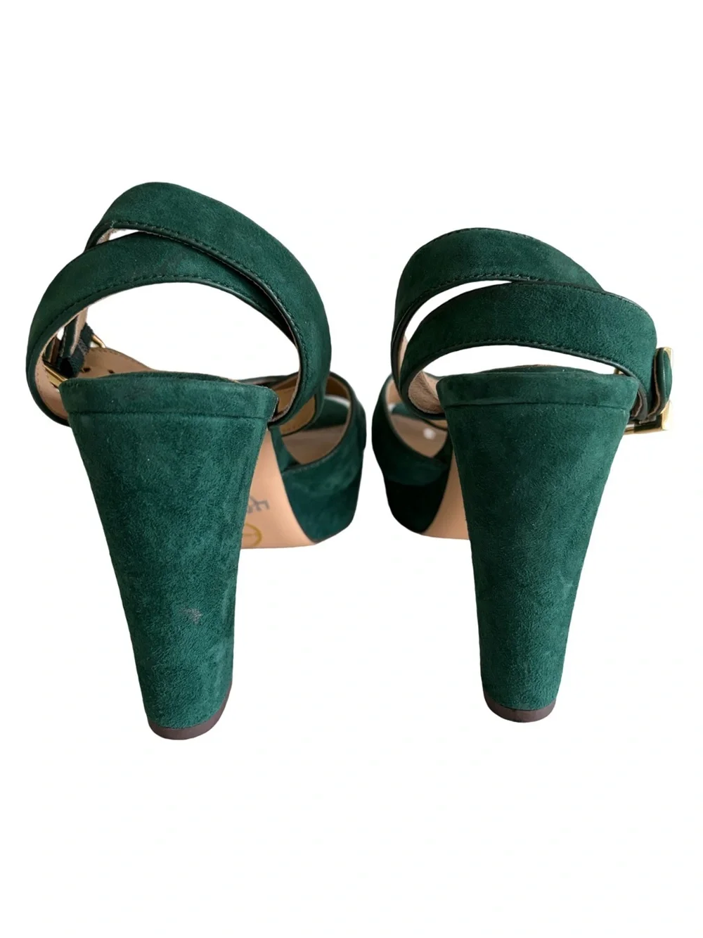 Lauren Ralph Lauren Sasha Suede Platform Sandals Emerald / Forest Green Size 9